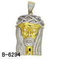 Hip Hop Jewelry 925 Silver Micro Setting Jesus Pendant para Hombres.